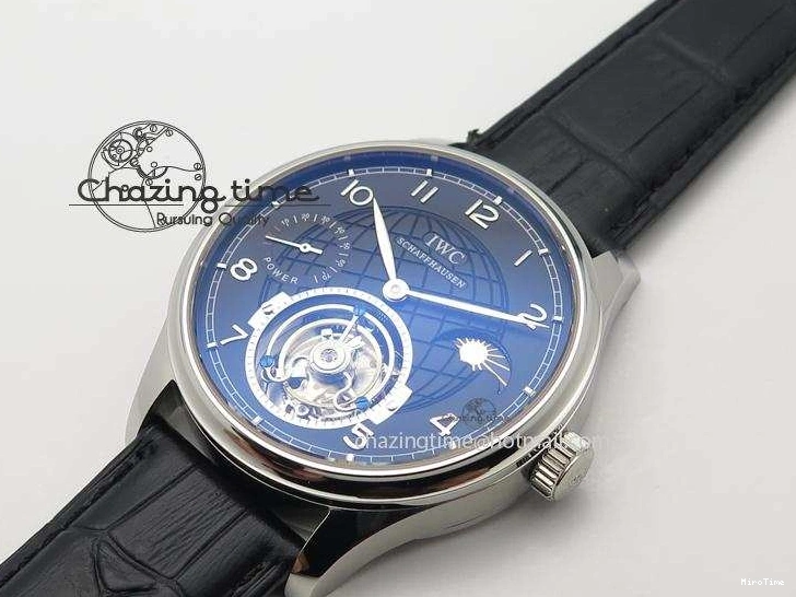 MIROTIME 0807 Portuguese Tourbillon Power Reserve Moonphase SS Black Dial On Black Leather Strap TechFriendly 7321
